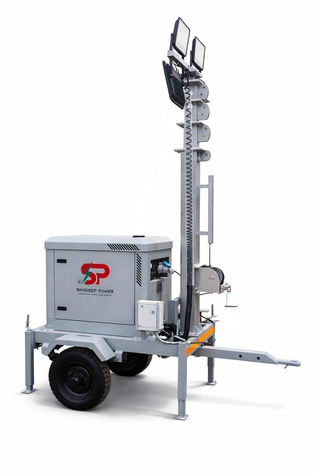 Mobile Lighting Tower with 5 kva Silent DG Set