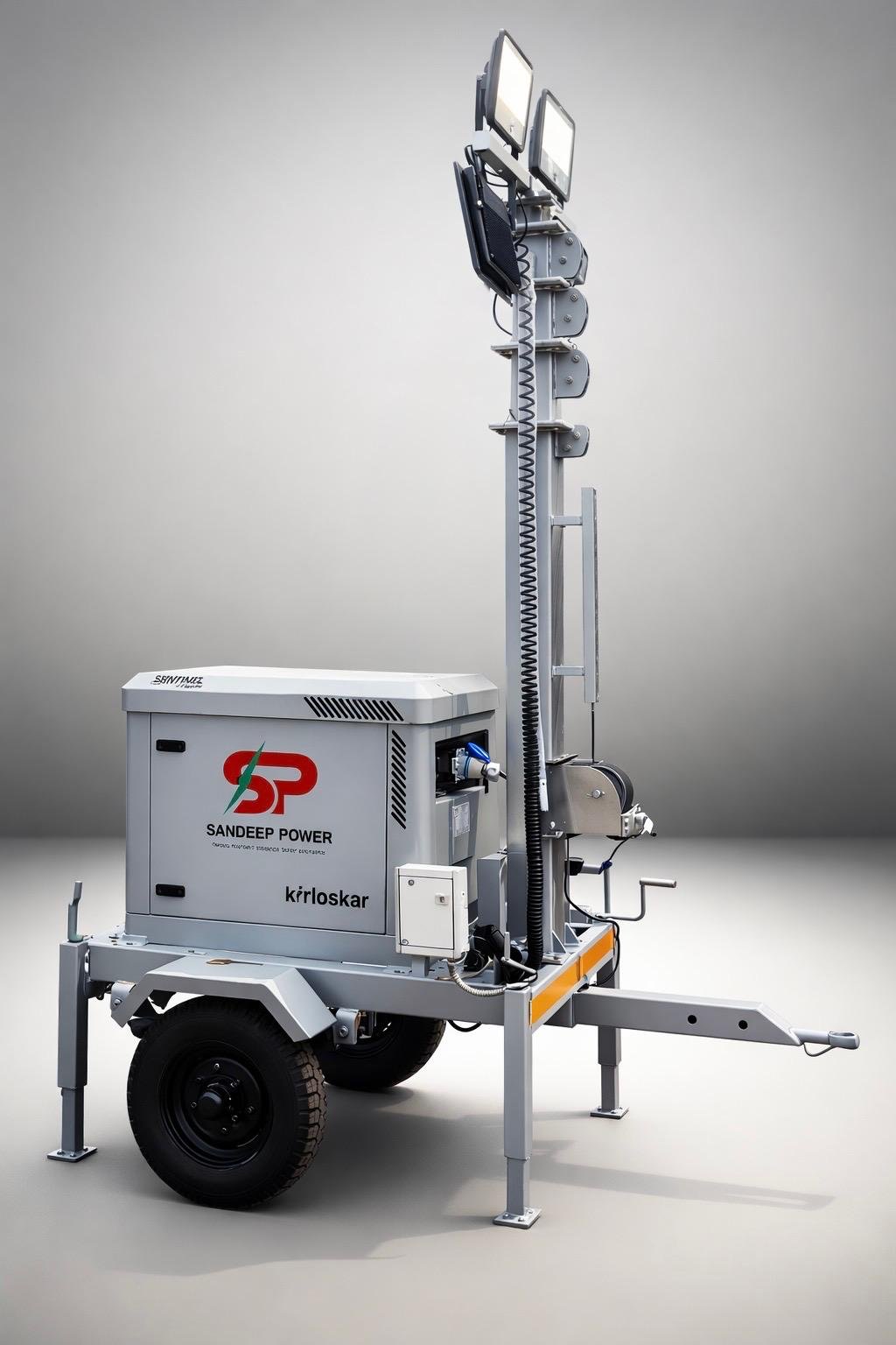 Mobile Lighting Tower with 7.5 kva DG Set